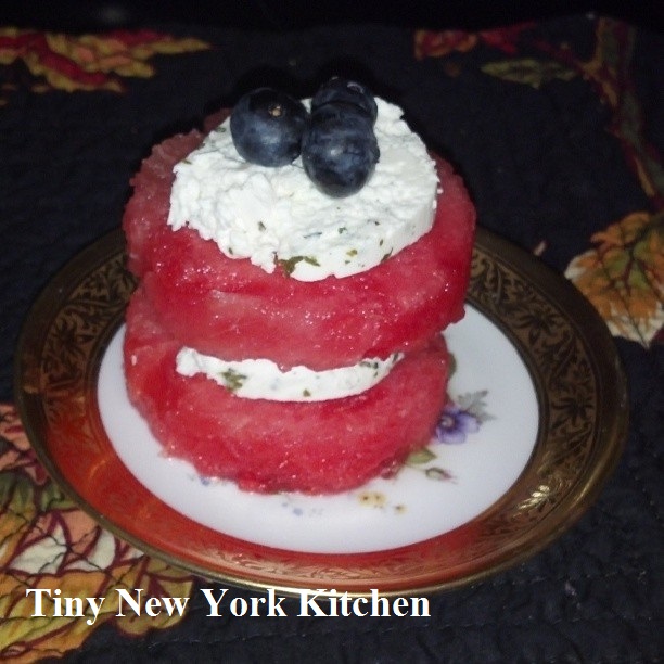 Red White & Blueberry (watermelon goat cheese and blueberries)