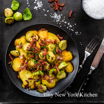 Roasted Potatoes With Brussels Sprouts & Bacon