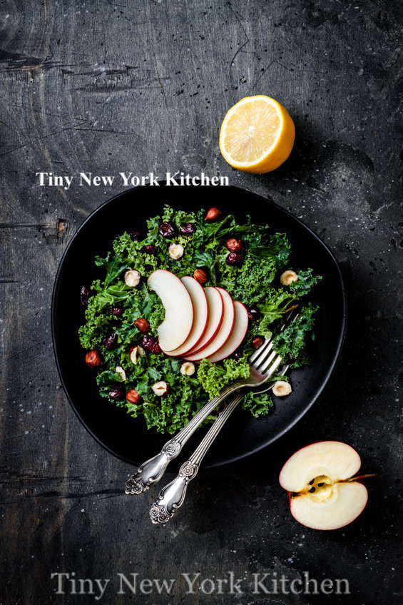 Healthy Autumn Apple & Kale Raw Salad