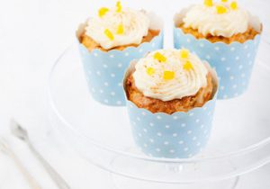 Carrot Cake Cupcakes With Honey Cream Cheese Frosting