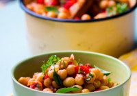 Chickpeas With Prosciutto, Tomatoes & Onions