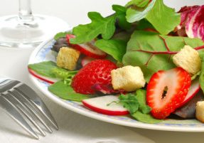 Spring Salad With Strawberries & Creamy Orange Avocado Dressing