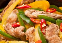 Stir-Fried Chicken With Green & Yellow Peppers